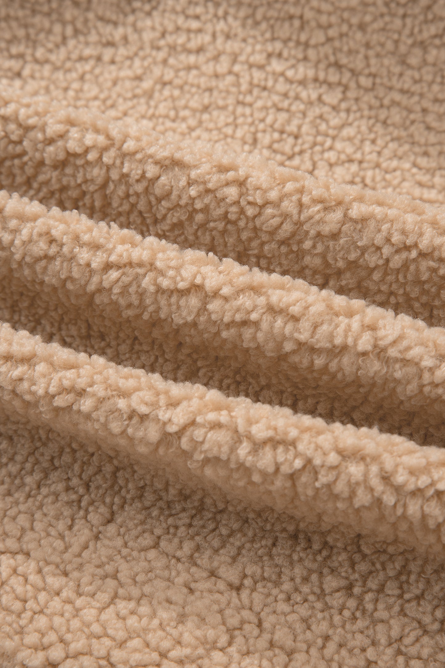 Straw Yellow 2-tone Color Block Patchwork Half Button Sherpa Sweatshirt