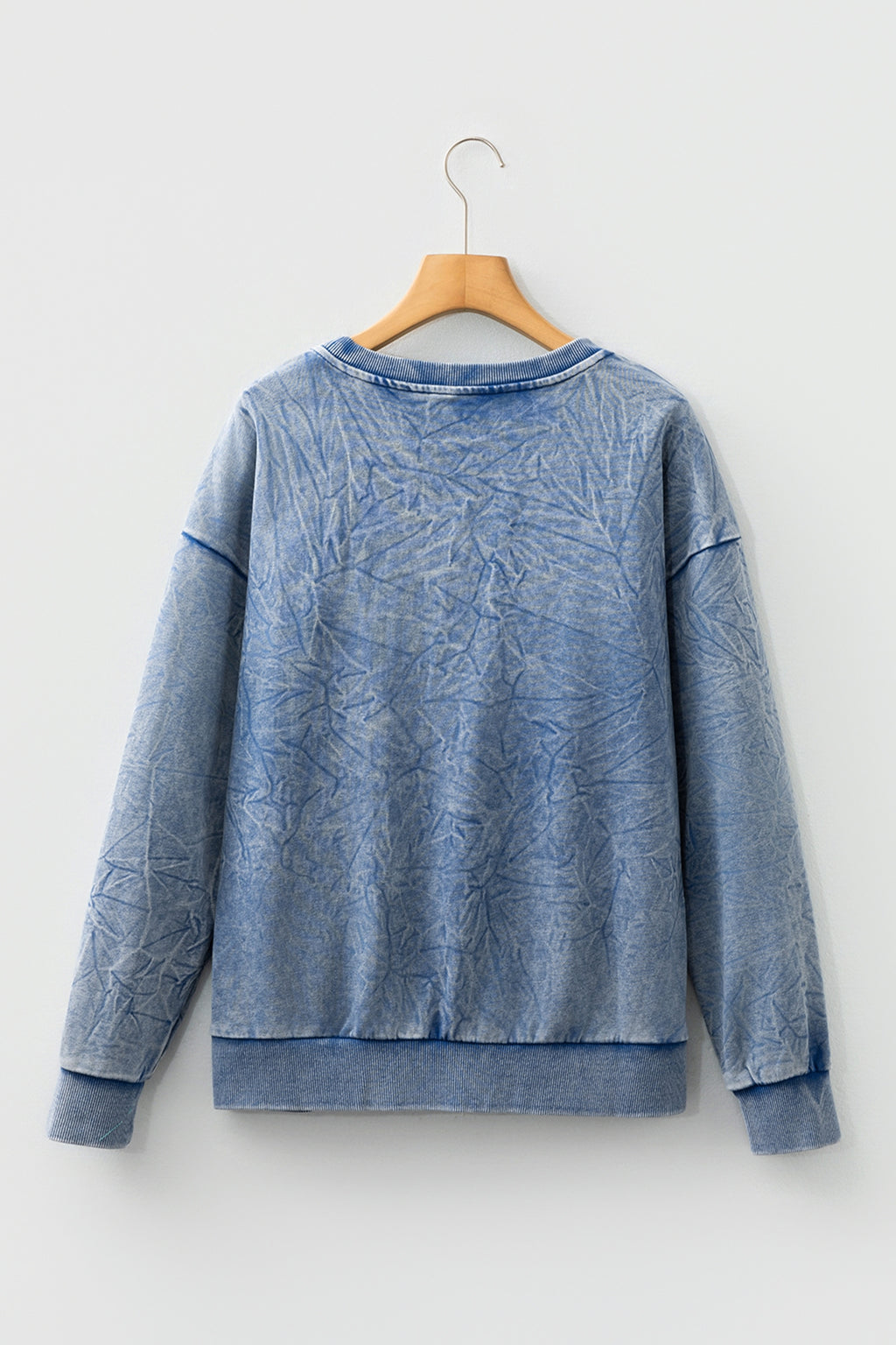 Mineral Red saved by grace Letter Embroidery Mineral Wash Loose Sweatshirt