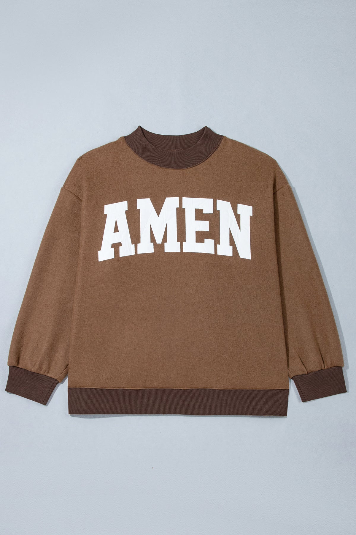Coffee Letter Print Oversized Loose Fit Long Sleeve Plus Size Sweatshirt