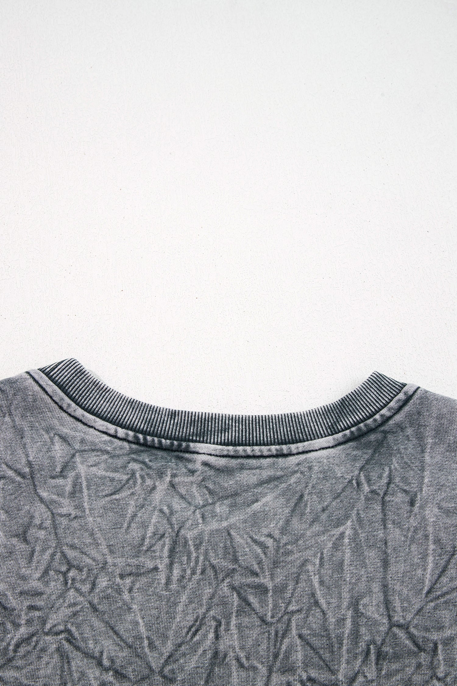 Mineral Red saved by grace Letter Embroidery Mineral Wash Loose Sweatshirt