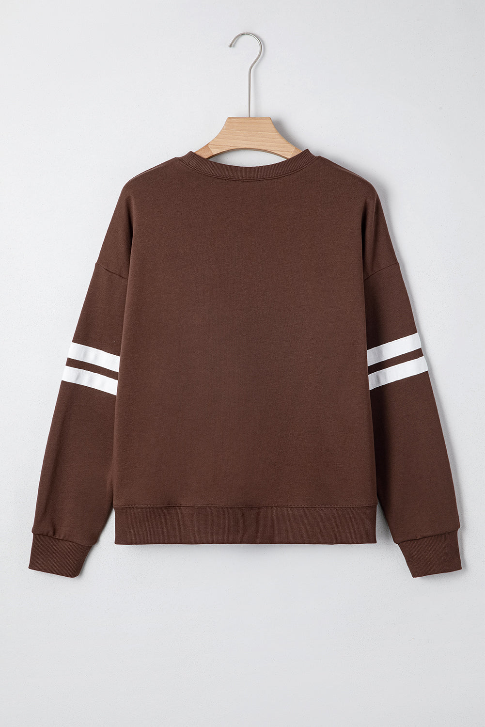 Navy Blue Varsity Striped Detail Drop Shoulder Oversized Sweatshirt