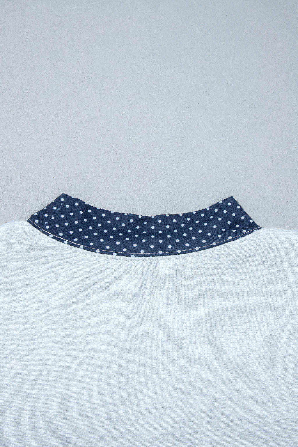 Light Grey Polka Dot Contrast Trim JESUS Letter Graphic Sweatshirt