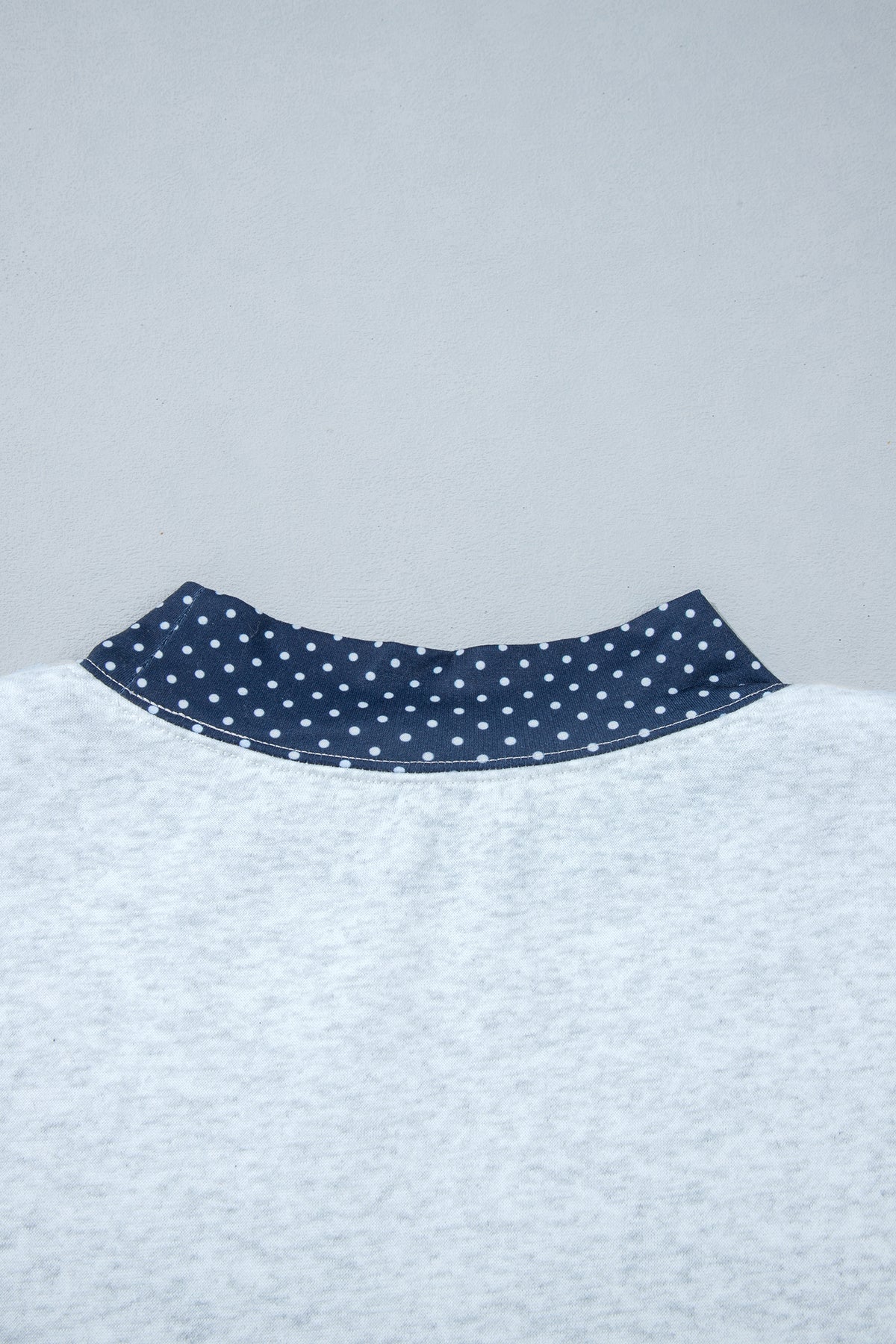 Light Grey Polka Dot Contrast Trim JESUS Letter Graphic Sweatshirt