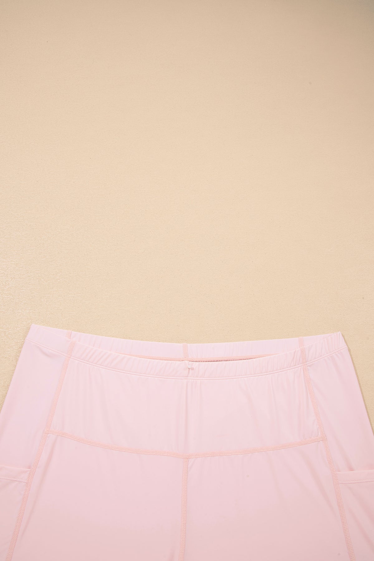 Pink Plus Size Build-in Shorts Sleeveless Dress With Short Two Piece Set