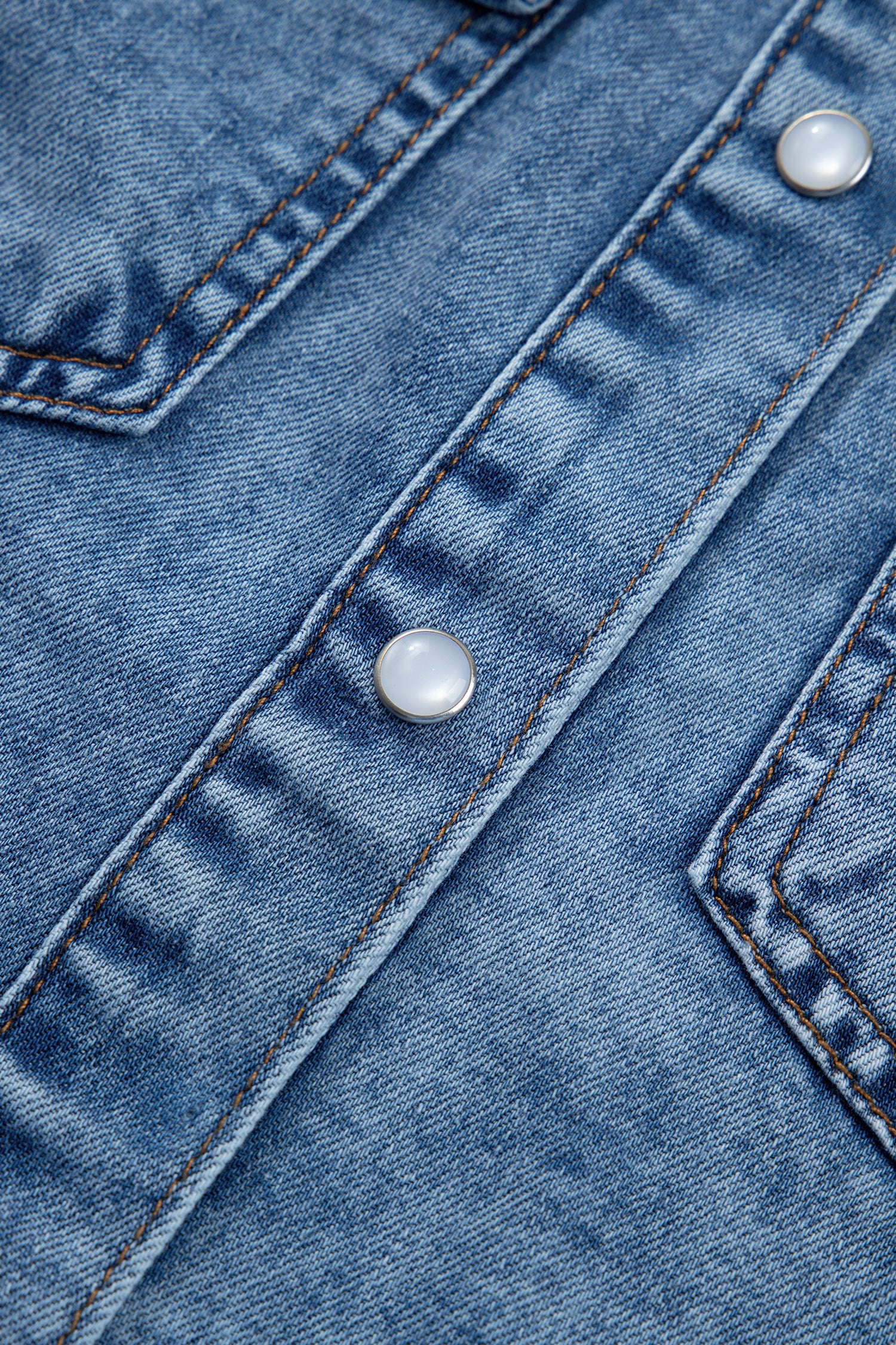 Dusk Blue Buttoned Front Collared Sleeveless Denim Vest