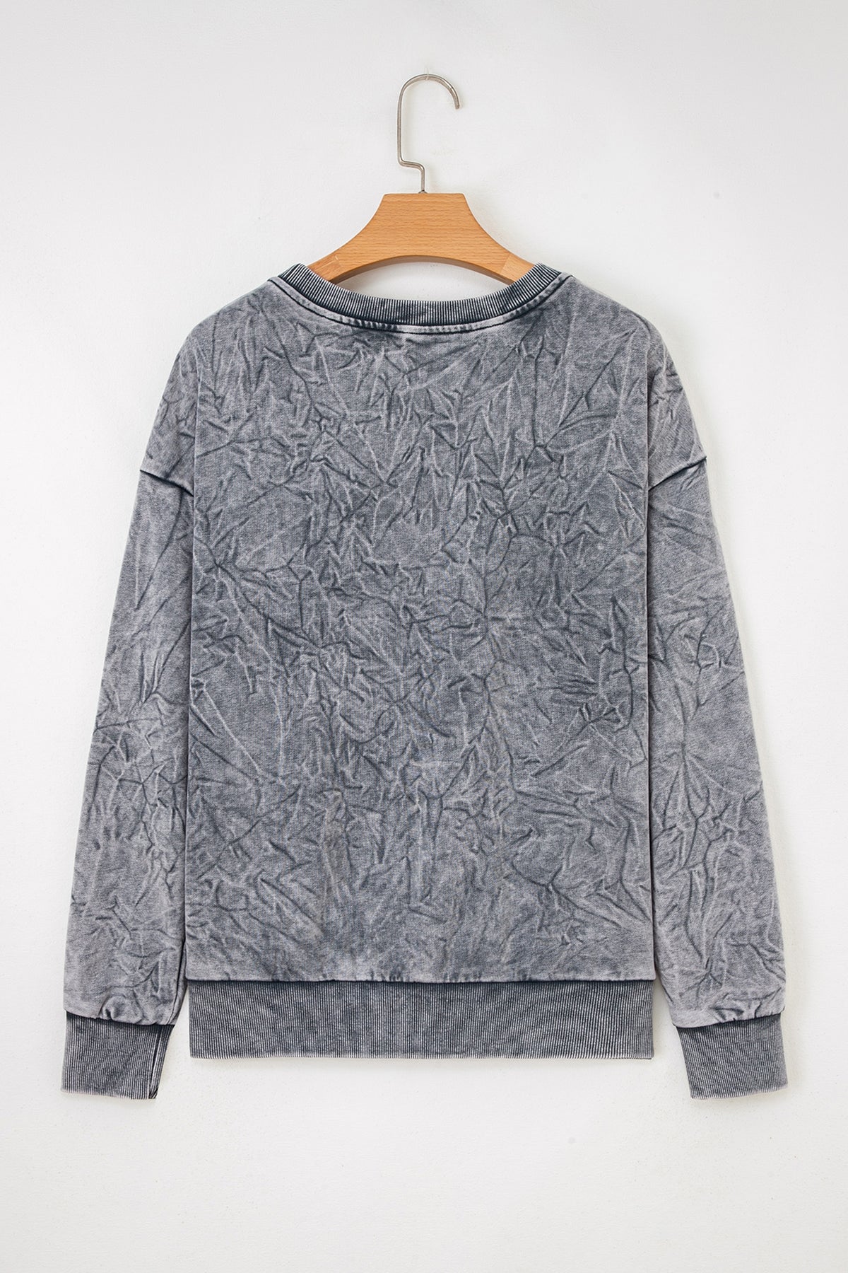 Mineral Red saved by grace Letter Embroidery Mineral Wash Loose Sweatshirt