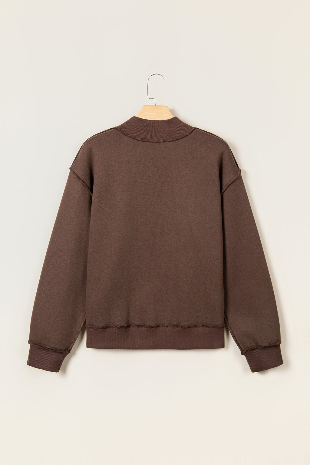 Gray WWJD Mixed Pattern Embroidered Patch Graphic Mock Neck Sweatshirt