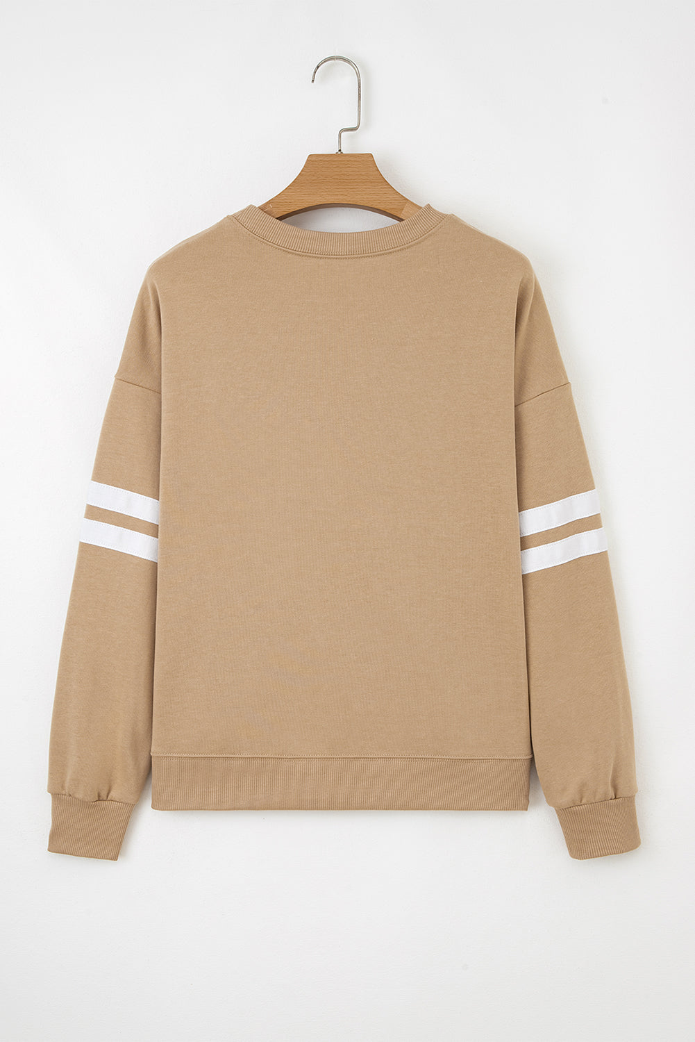 Navy Blue Varsity Striped Detail Drop Shoulder Oversized Sweatshirt