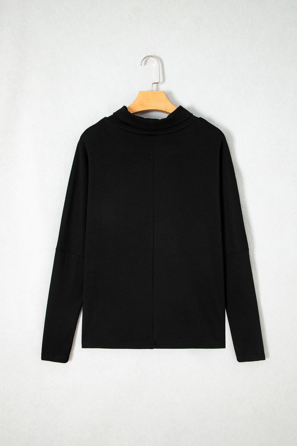 Black High Neck Long Sleeve Top
