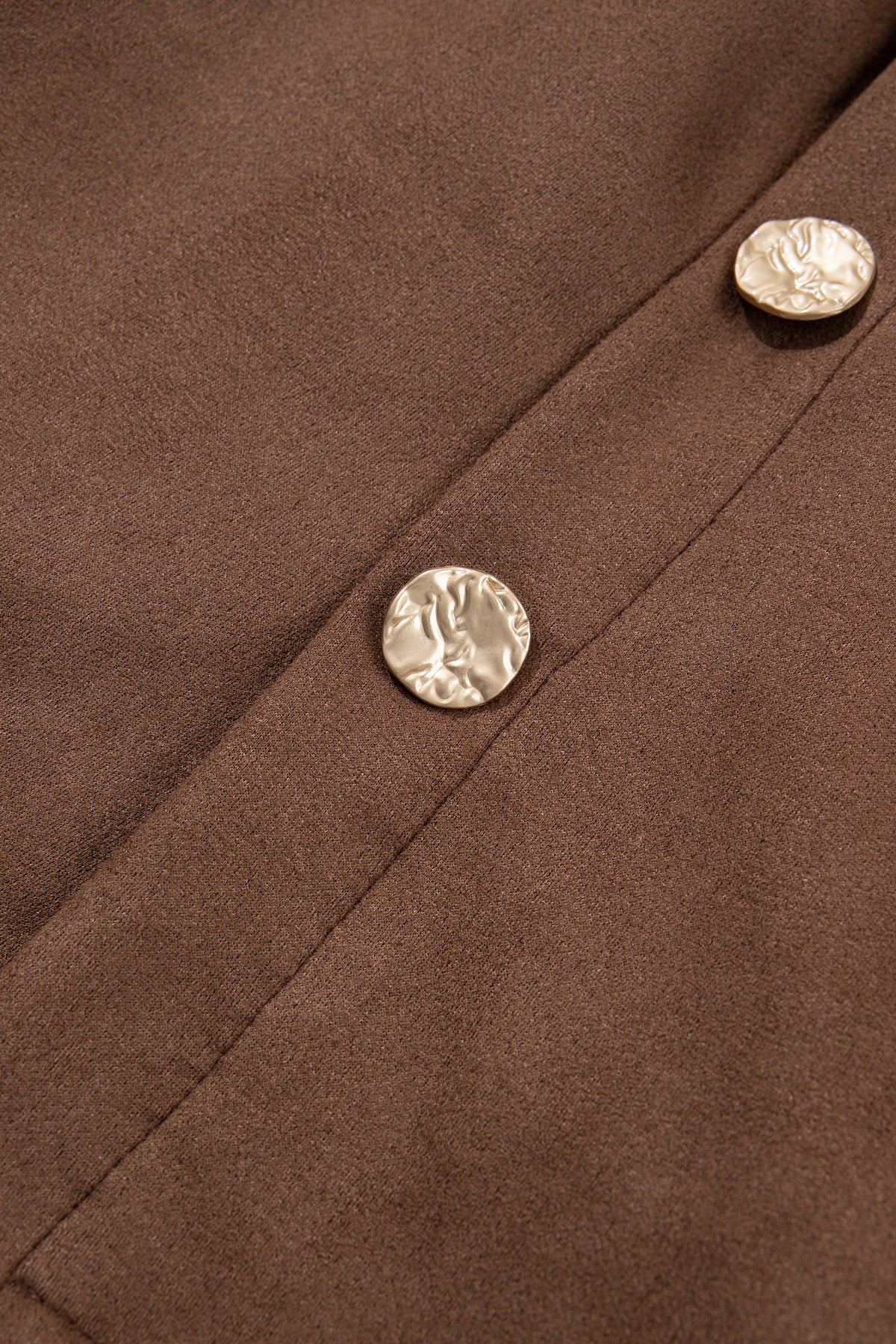 Dark Khaki Gold Button Asymmetric Wrapped Detail Mini Skirt