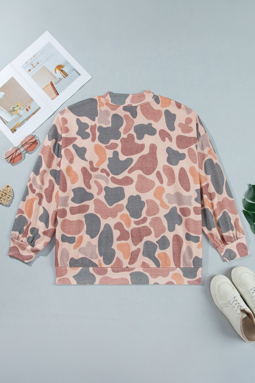 Multicolour Camouflage Western Graphic Plus Size Sweatshirt