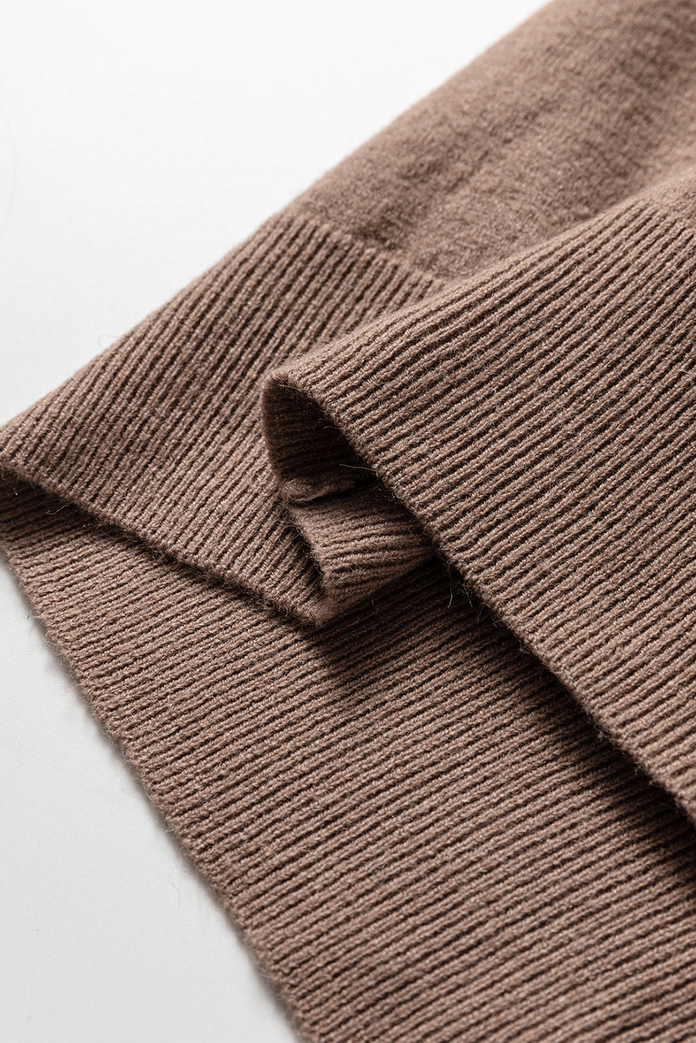 Gray Contrast Striped Trim V Neck Varsity Sweater