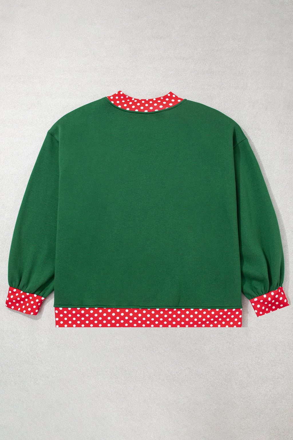 Orange Polka Dot Patchwork Round Neck Plus Size Sweatshirt