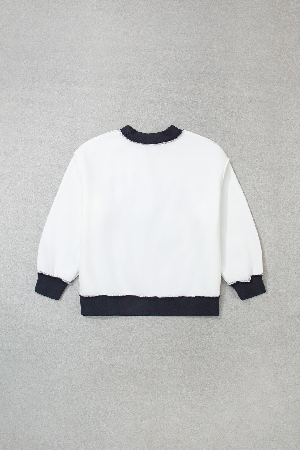 Beige SAVED BY GRACE Letter Print Color Block Mock Neck Plus Size Sweatshirt