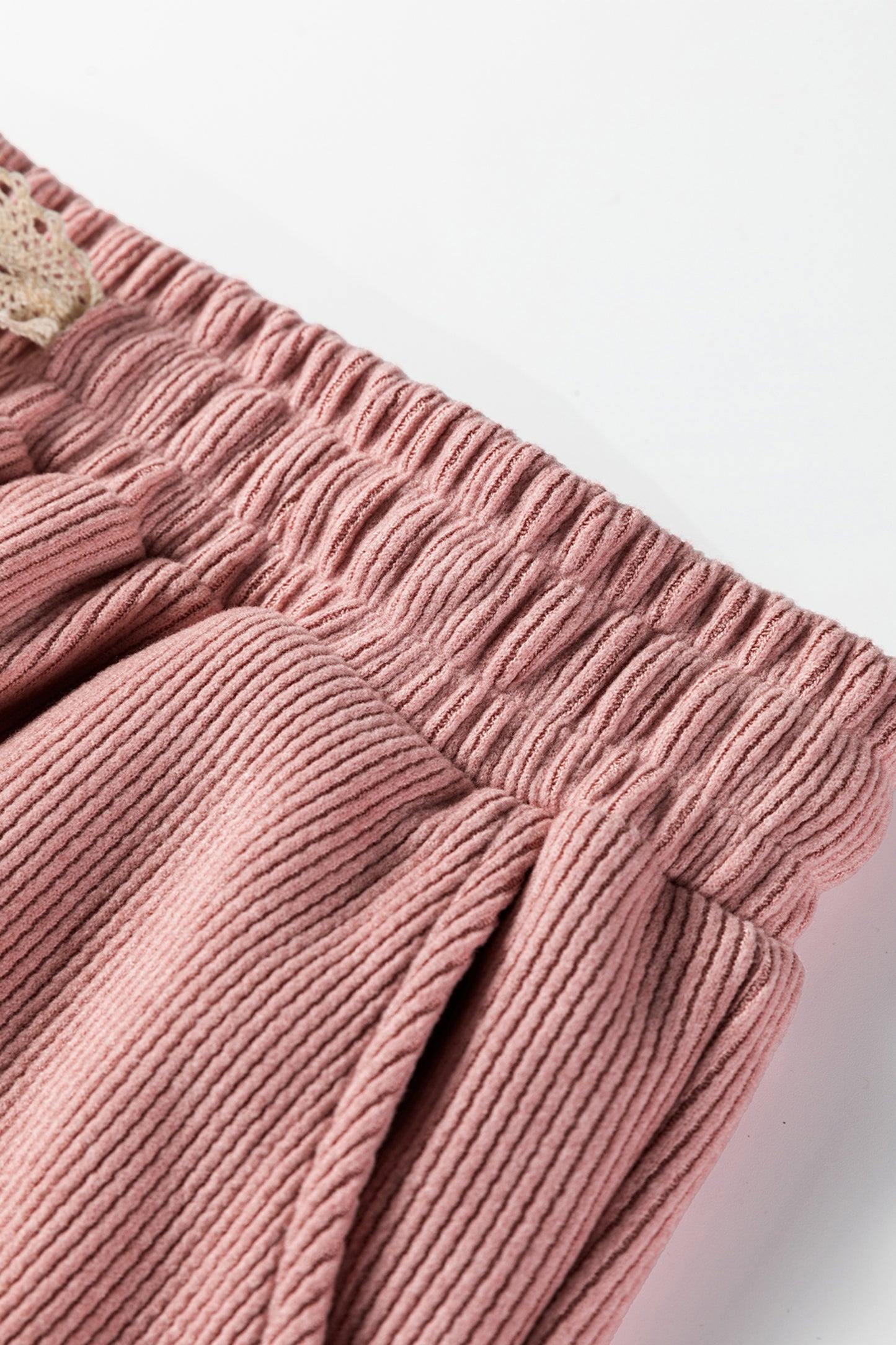 Parchment Leopard Drawstring Pullover Hoodie and High Waist Pants Corduroy Suit