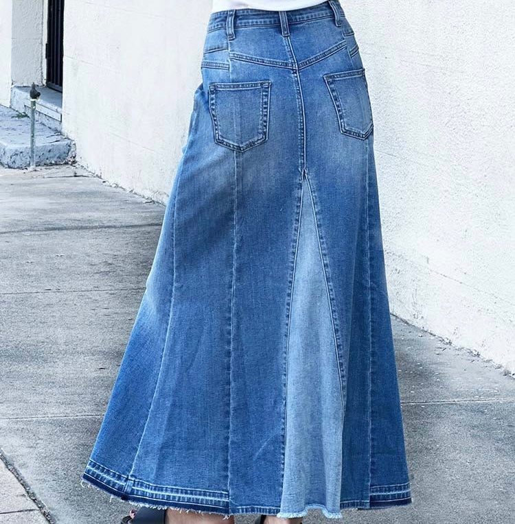 Jean Maxi A-line skirt
