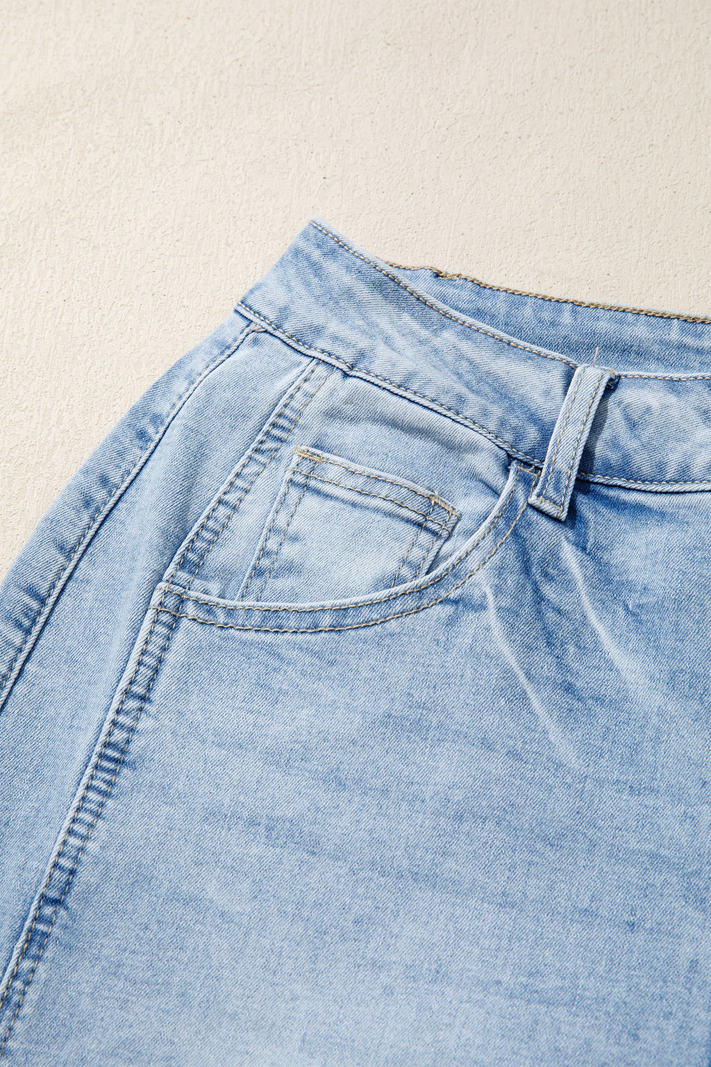 Myosotis Raw Hem Turnup Loose Ankle-length Jeans