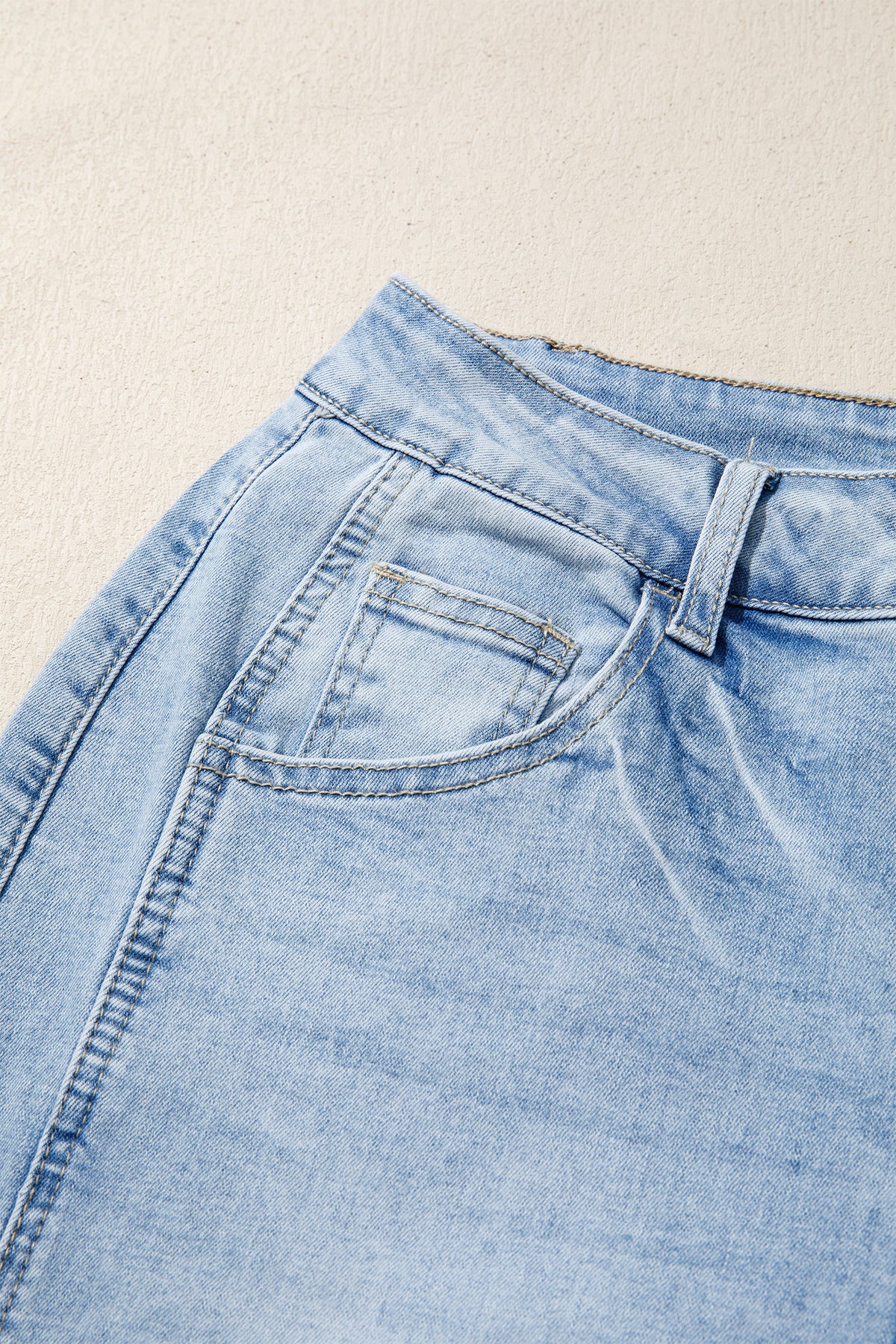 Myosotis Raw Hem Turnup Loose Ankle-length Jeans