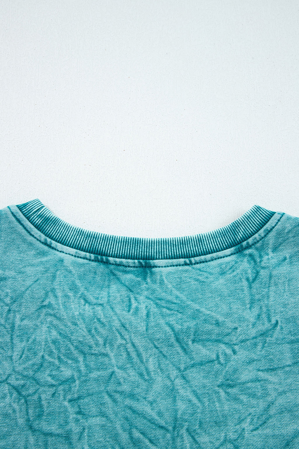 Mineral Red saved by grace Letter Embroidery Mineral Wash Loose Sweatshirt