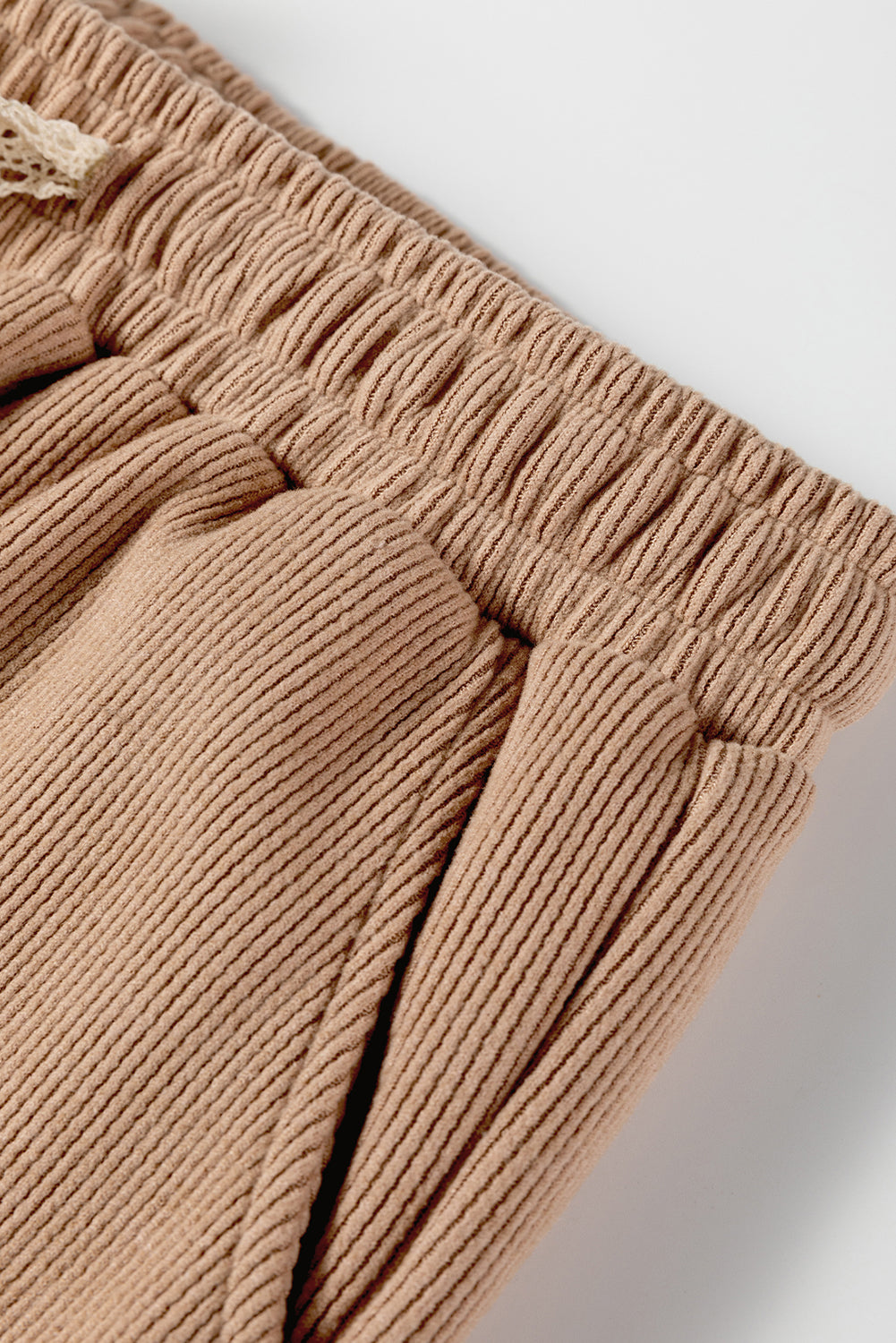 Parchment Leopard Drawstring Pullover Hoodie and High Waist Pants Corduroy Suit