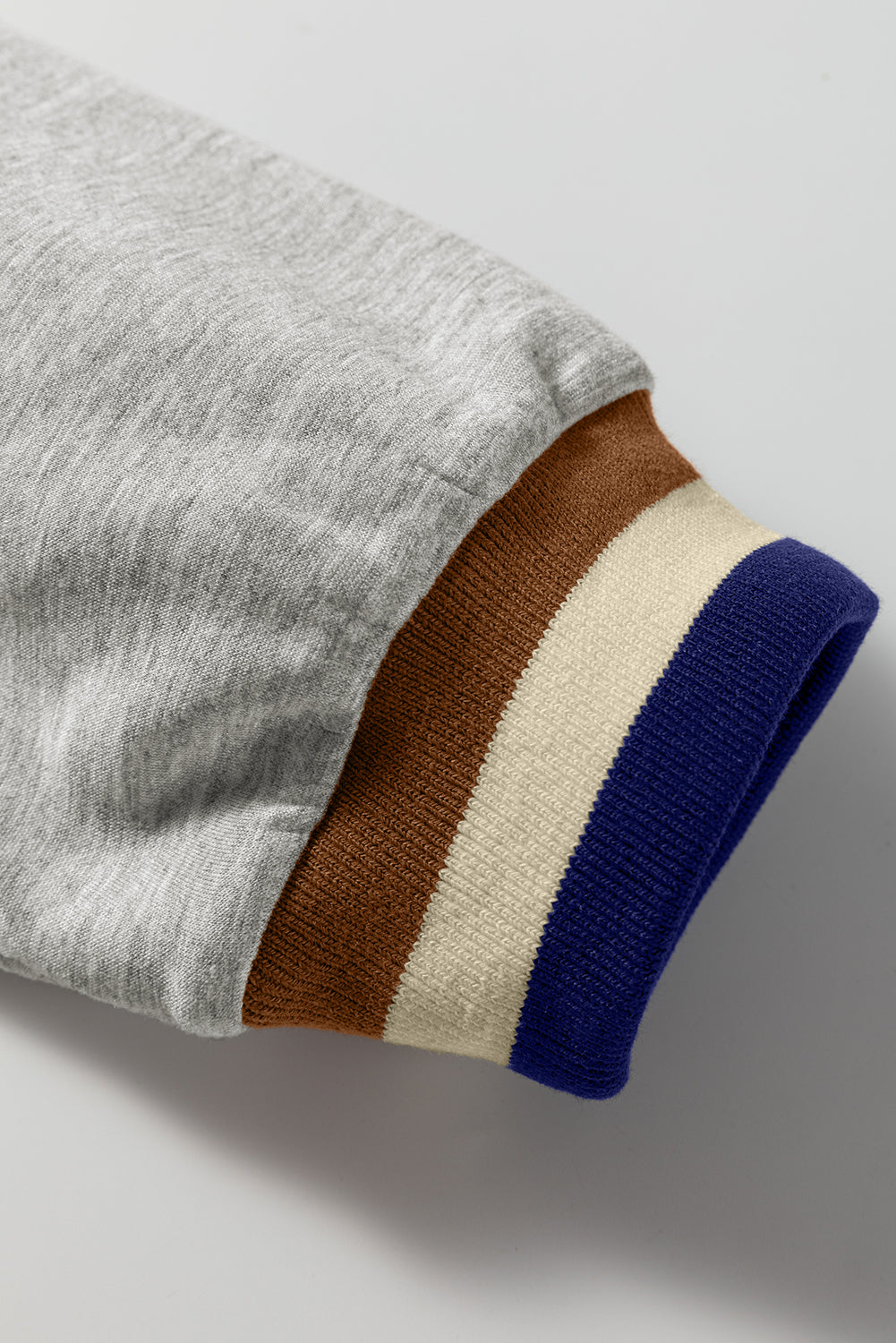 Apricot Striped Patchwork Quarter Zip Pullover Loose Pant Set