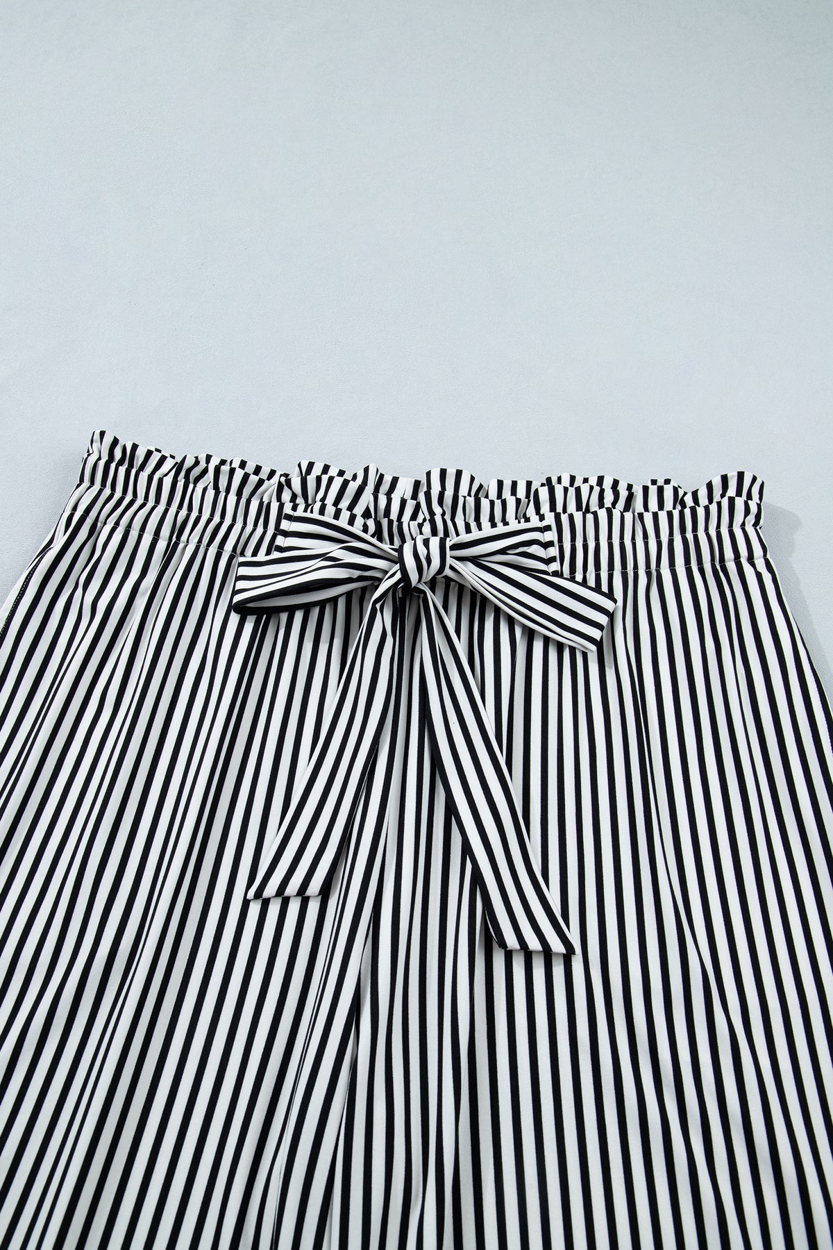 Black Stripe Plus Size Loose Straight Casual Pants