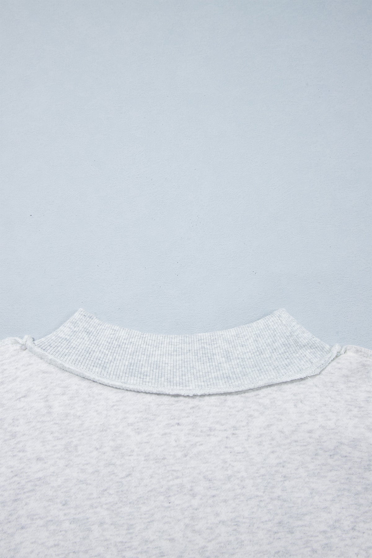 Gray PRAY Polka Dot Embroidered Mock Neck Sweatshirt