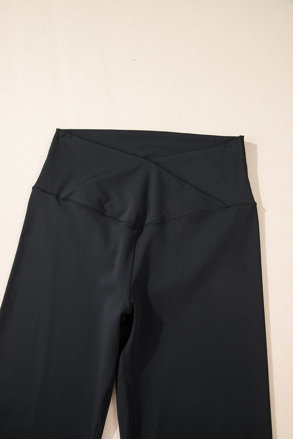 Black V Shape High Waist Flared Leggings image 7