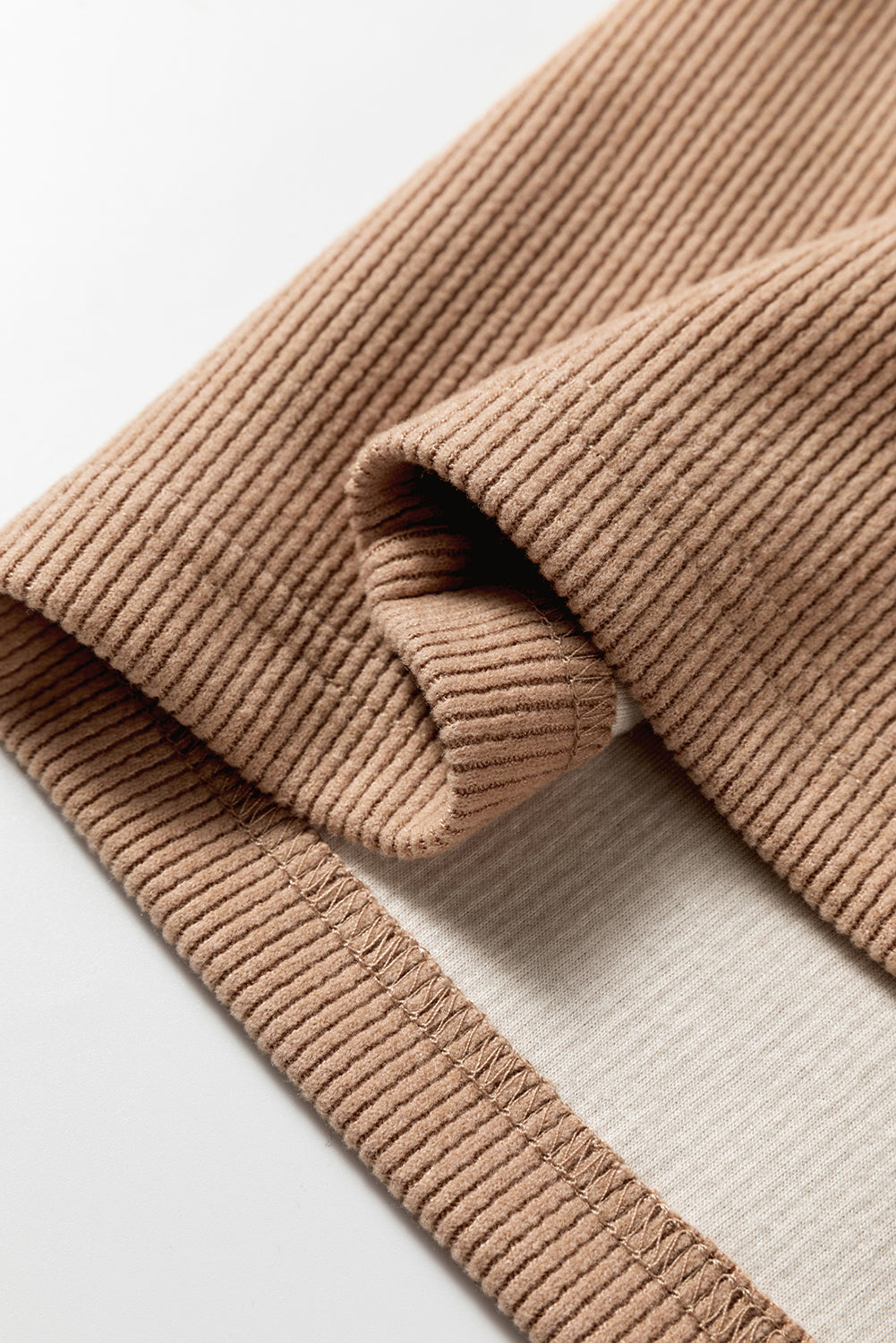 Parchment Leopard Drawstring Pullover Hoodie and High Waist Pants Corduroy Suit