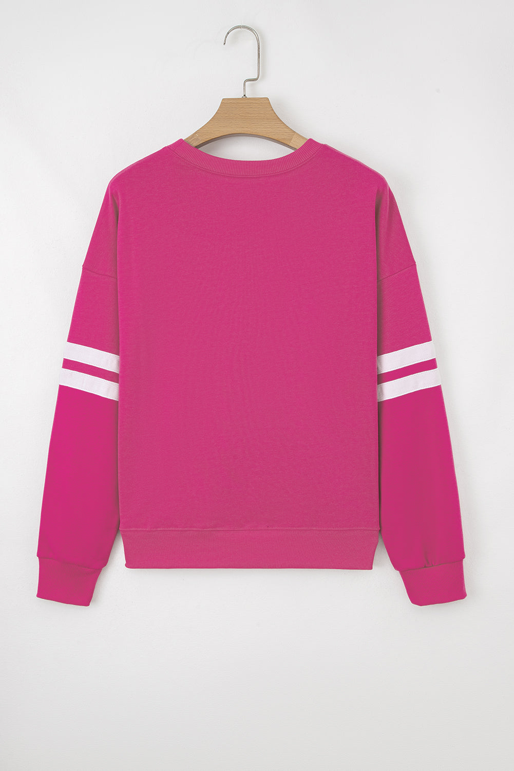 Navy Blue Varsity Striped Detail Drop Shoulder Oversized Sweatshirt