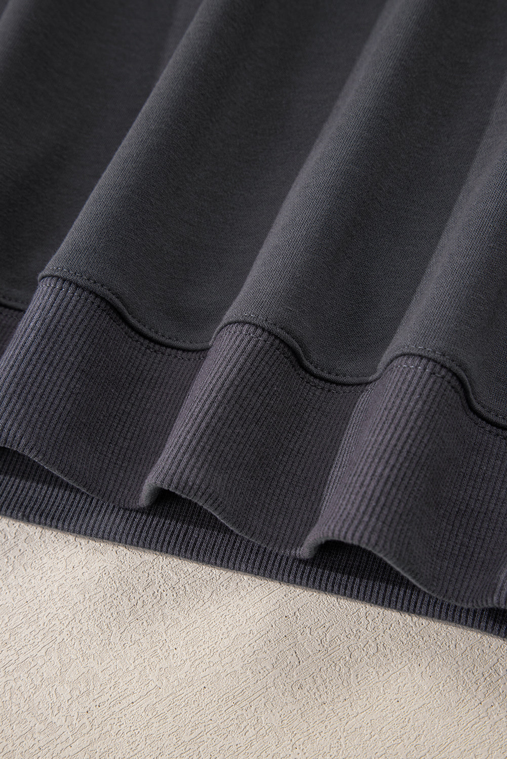 Navy Blue Varsity Striped Detail Drop Shoulder Oversized Sweatshirt