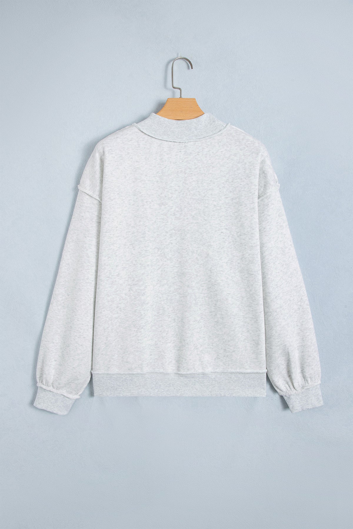Gray PRAY Polka Dot Embroidered Mock Neck Sweatshirt
