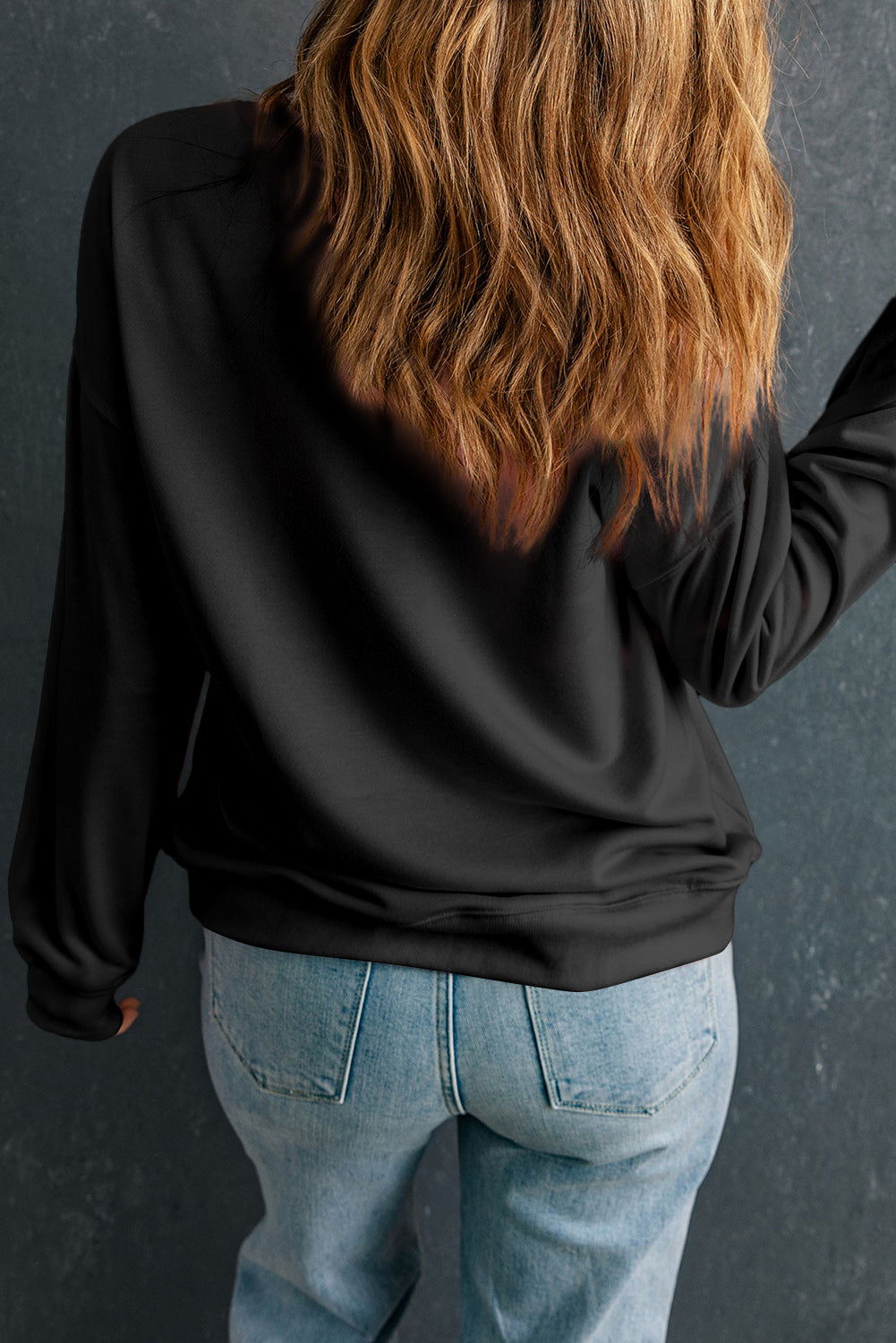 Apricot Solid Crew Neck Drop Shoulder Plus Size Sweatshirt